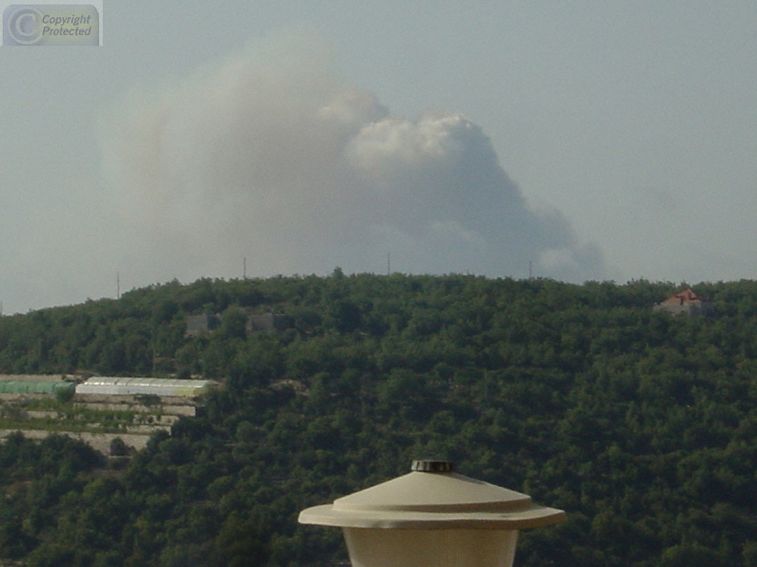 Bombing in the Distance from the Palace in Jazzin